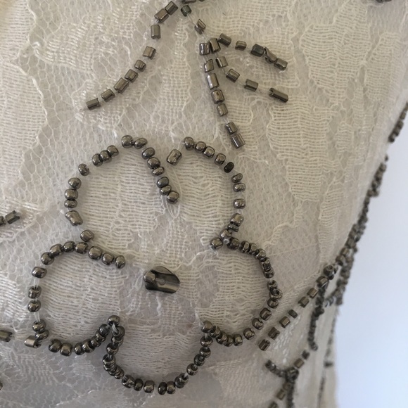 Forever 21 Beaded White Cropped Top - Picture 3 of 6